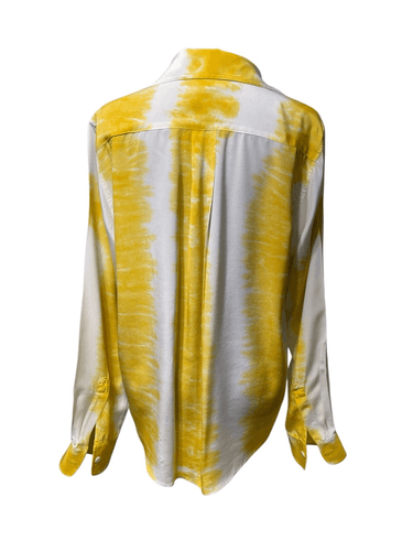 Fifteen Twenty Women’s Yellow Tie Dye 100% Silk L/S Blouse/Top size Large Front - Thumbnail 6