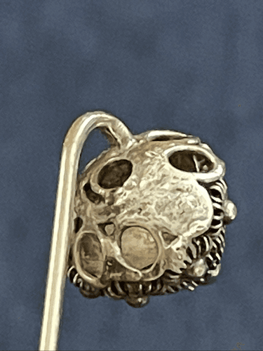 Vintage Dutch Zeeuwse Silver Wirework & Filigree Dome Hat Pin - Thumbnail 6