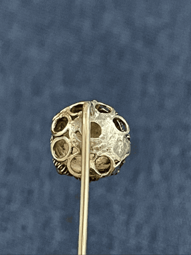 Vintage Dutch Zeeuwse Silver Wirework & Filigree Dome Hat Pin - Thumbnail 8