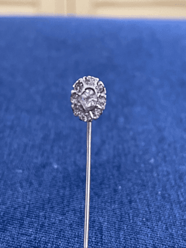 Vintage Victorian Silver and Faux Diamond Hat Pin - Thumbnail 3