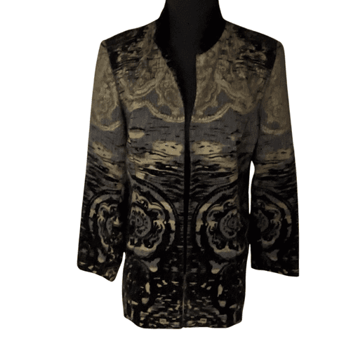 Chicos Women’s Mid Length Riders Style Flocked Jacket/Coat - Image 1