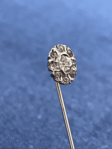 Vintage Victorian Silver and Faux Diamond Hat Pin - Thumbnail 4