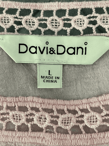 Davi & Dani Women’s Blush Pink 3/4 Bell Sleeve Semi Nude Tunic/Blouse/Top size L - Thumbnail 13