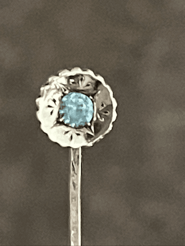 Vintage Victorian Copper and Moissanite Hat Pin - Thumbnail 2