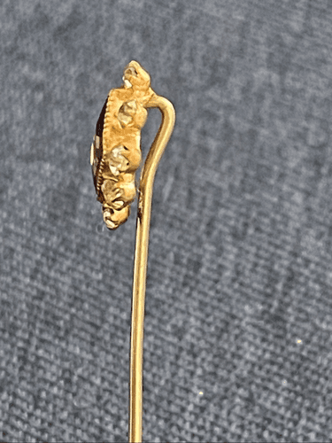 Vintage Victorian Amethyst and Faux Diamond Hat Pin - Thumbnail 6