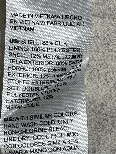 WH|BM Women’s Silk Sleeveless Metallic Silver Threading Blouse/Top Size Small - Thumbnail 15