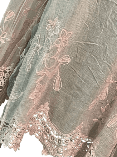 Davi & Dani Women’s Blush Pink 3/4 Bell Sleeve Semi Nude Tunic/Blouse/Top size L - Thumbnail 11