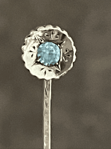 Vintage Victorian Copper and Moissanite Hat Pin - Image 1