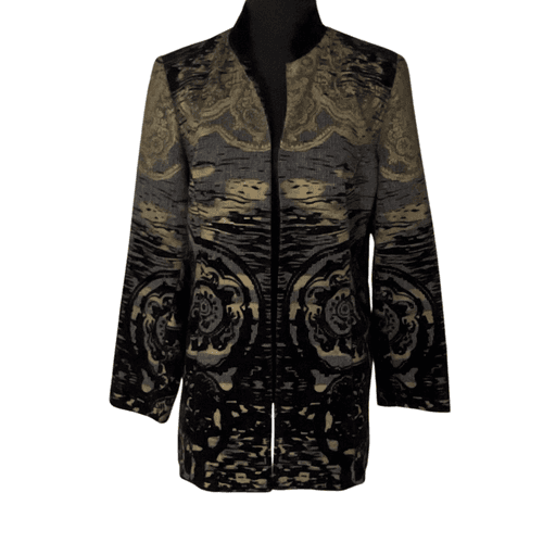 Chicos Women’s Mid Length Riders Style Flocked Jacket/Coat - Thumbnail 2