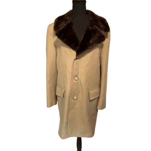 Sears Best Vintage Polyester Twill Faux Fur Body Lined Men’s Overcoat - Thumbnail 3