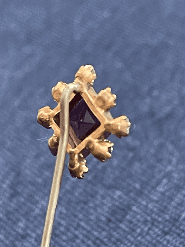 Vintage Victorian Amethyst and Faux Diamond Hat Pin - Thumbnail 7