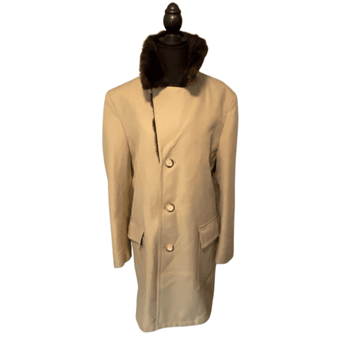 Sears Best Vintage Polyester Twill Faux Fur Body Lined Men’s Overcoat - Thumbnail 6