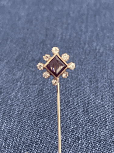 Vintage Victorian Amethyst and Faux Diamond Hat Pin - Thumbnail 4