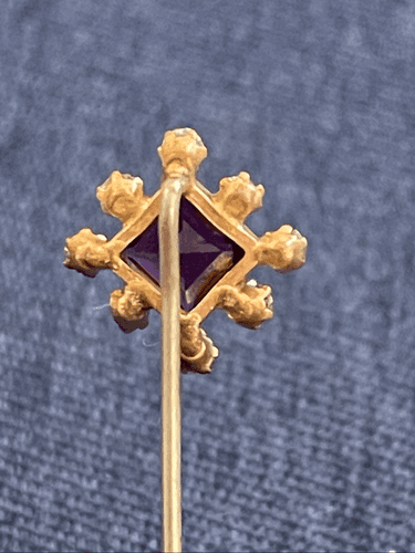 Vintage Victorian Amethyst and Faux Diamond Hat Pin - Thumbnail 8