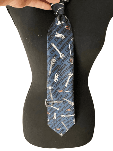 VTG Ralph Marlin Craftsman Tie With Matching Craftsman Tie Clip - Thumbnail 4