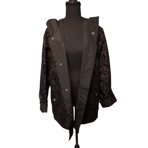 Gallery Women’s Zebra Flocked Reversible Hooded Jacket/Coat - Thumbnail 6