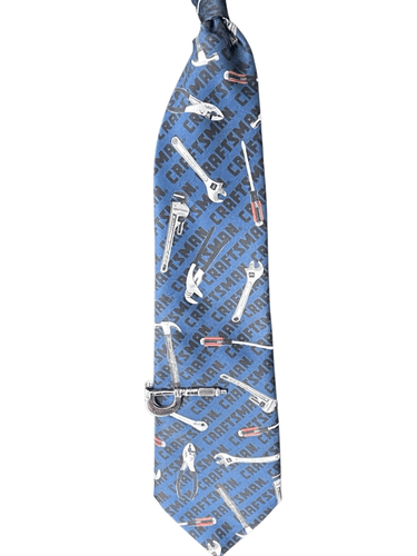 VTG Ralph Marlin Craftsman Tie With Matching Craftsman Tie Clip - Thumbnail 3