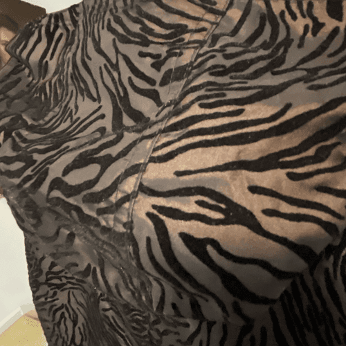 Gallery Women’s Zebra Flocked Reversible Hooded Jacket/Coat - Thumbnail 9