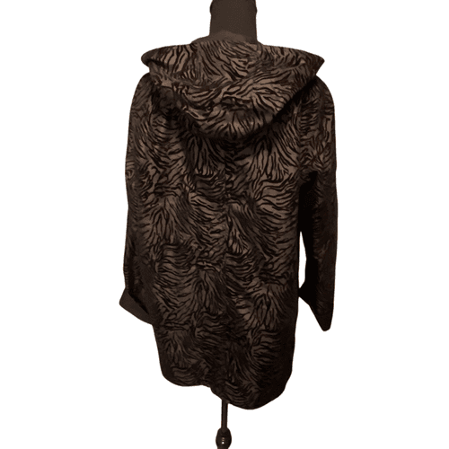 Gallery Women’s Zebra Flocked Reversible Hooded Jacket/Coat - Thumbnail 7