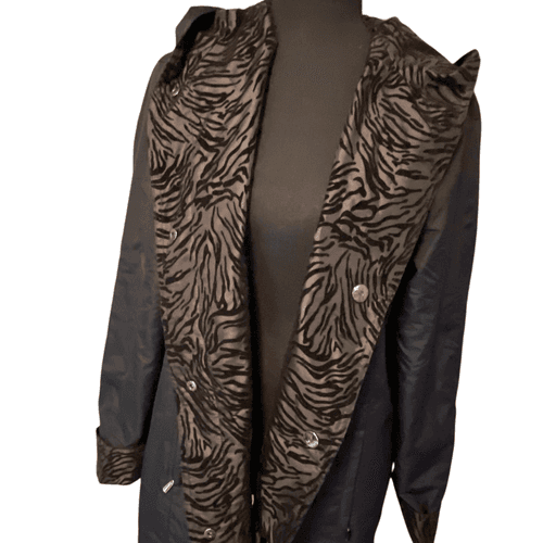 Gallery Women’s Zebra Flocked Reversible Hooded Jacket/Coat - Thumbnail 8