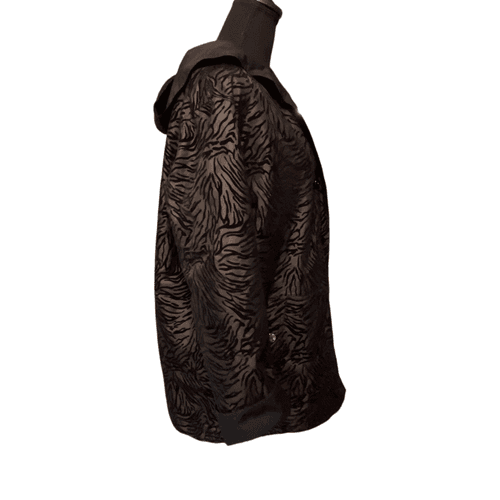 Gallery Women’s Zebra Flocked Reversible Hooded Jacket/Coat - Thumbnail 4