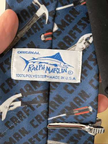 VTG Ralph Marlin Craftsman Tie With Matching Craftsman Tie Clip - Thumbnail 5