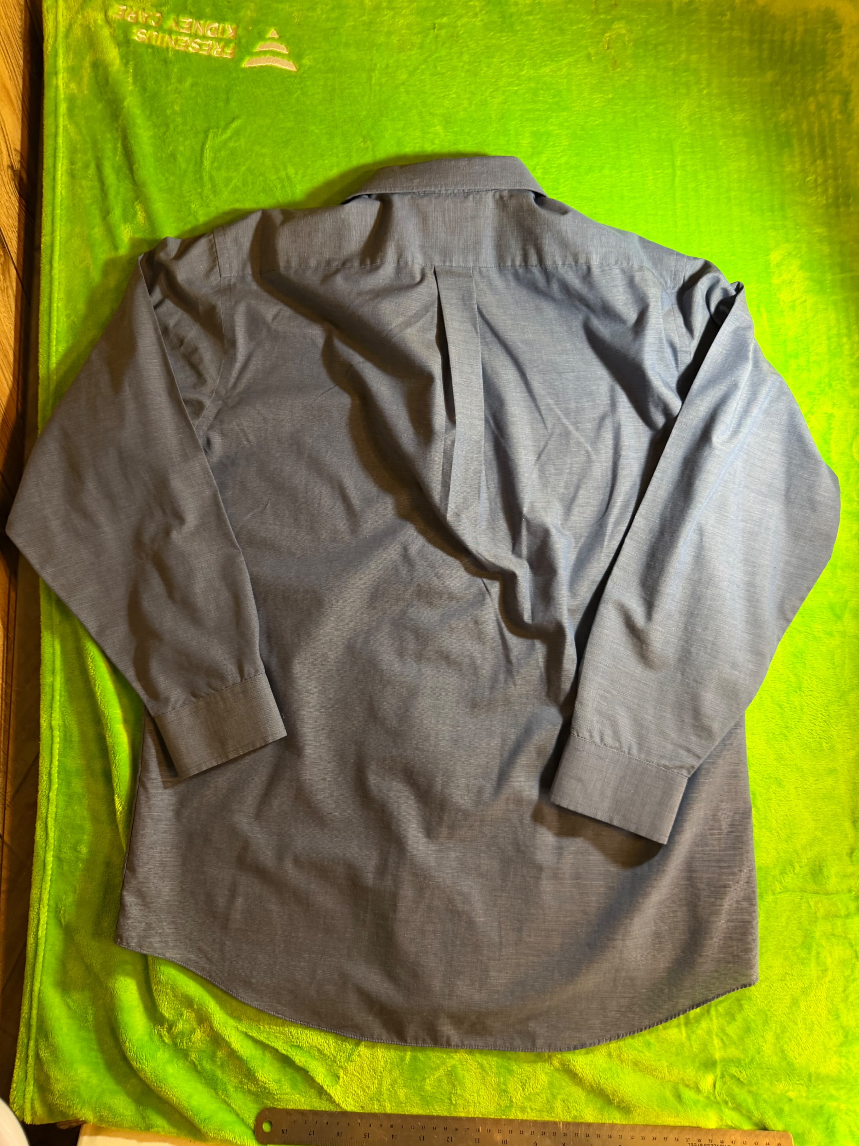 Stafford Wrinkle Free Dress Shirt 16.5 34-35 Blue Broadcloth - Thumbnail 2