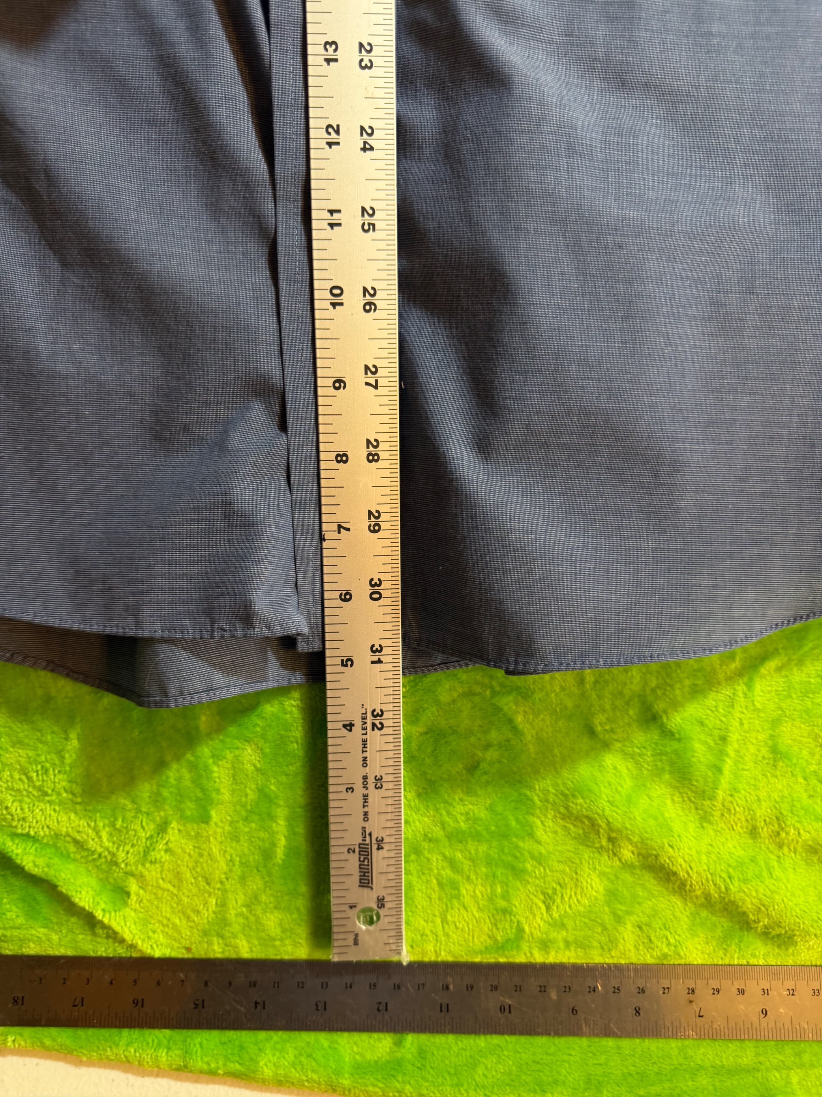 Stafford Wrinkle Free Dress Shirt 16.5 34-35 Blue Broadcloth - Thumbnail 6