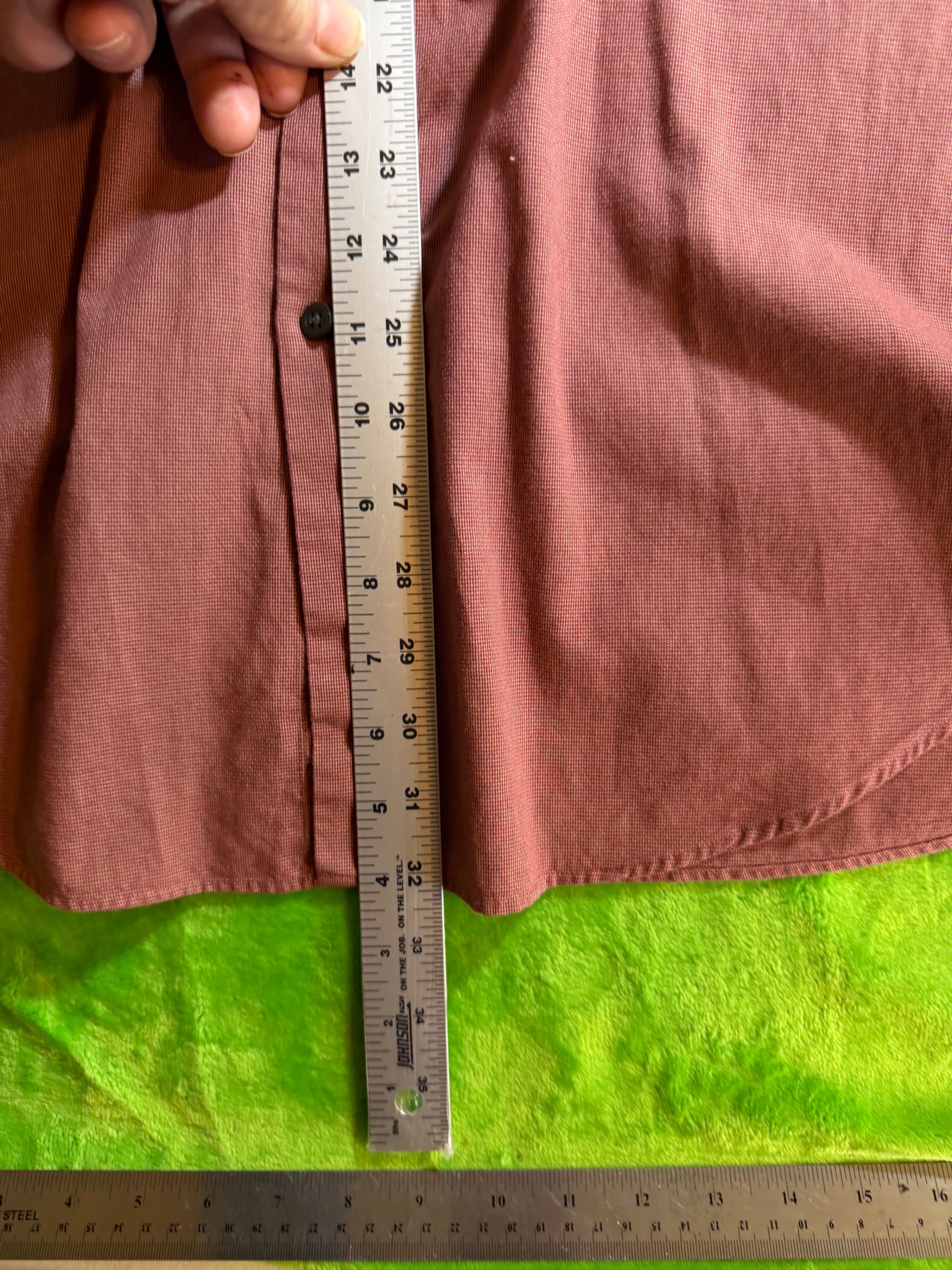 Claiborne Men's Large Red Long Sleeve Shirt 100% Cotton - Thumbnail 6