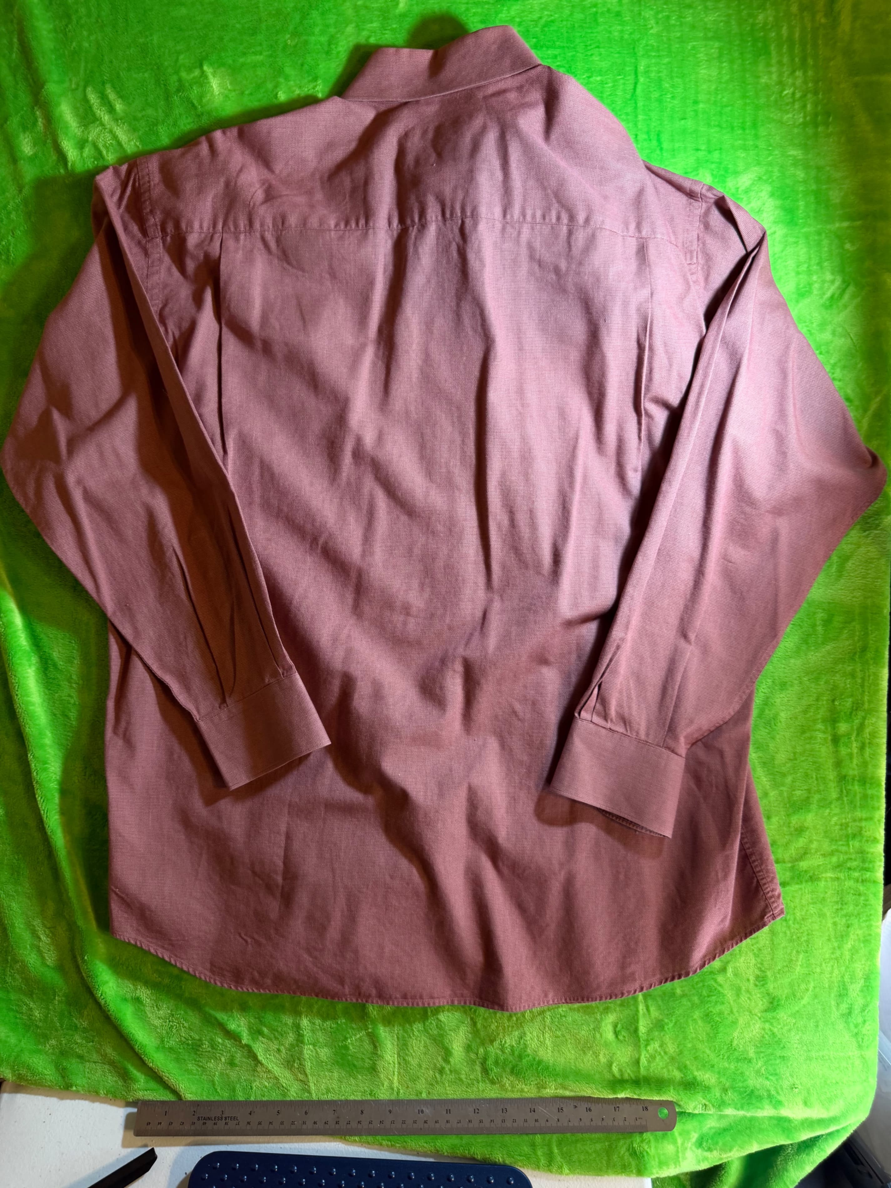 Claiborne Men's Large Red Long Sleeve Shirt 100% Cotton - Thumbnail 2