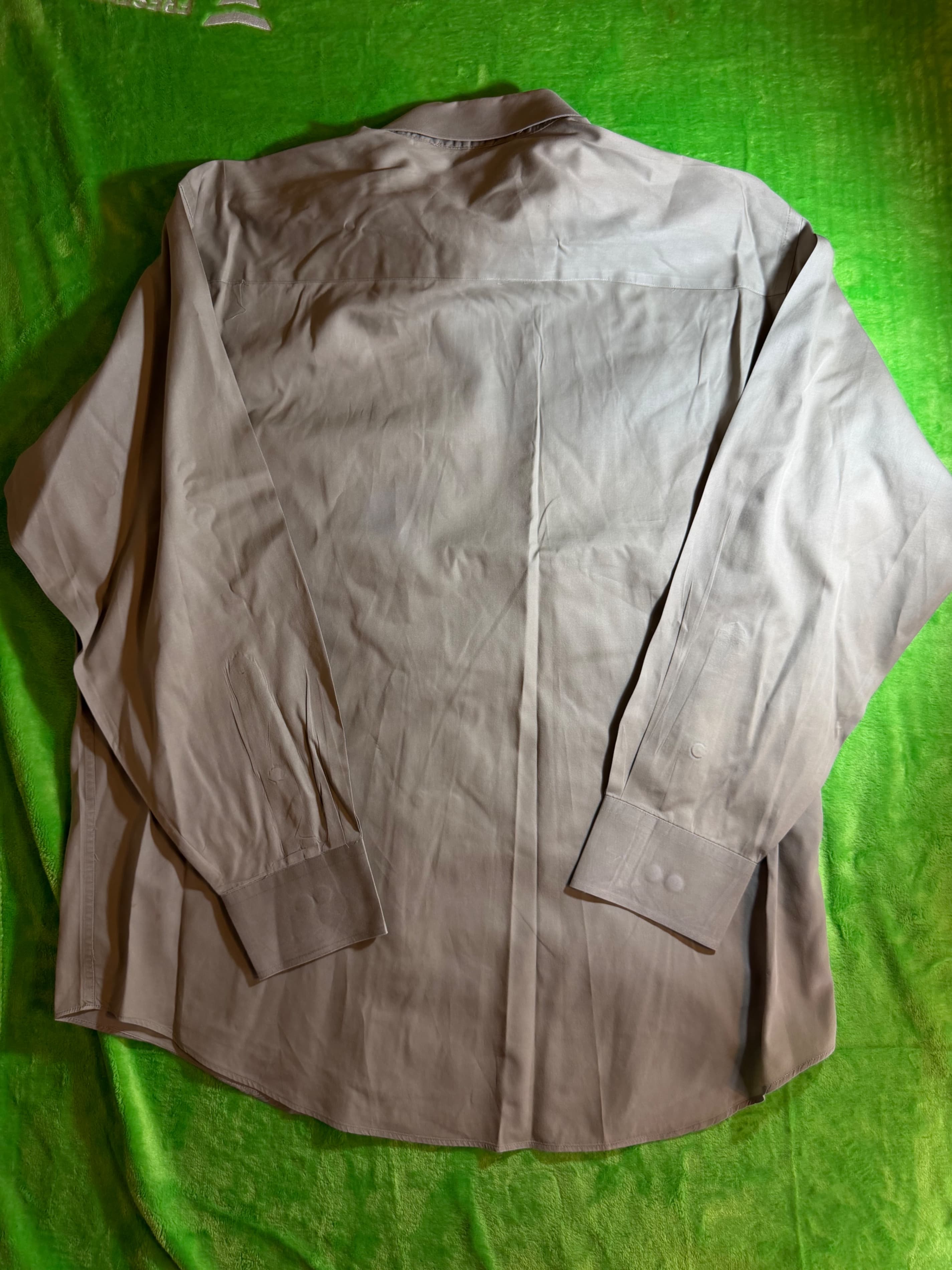 Kenneth Cole New York Men's Dress Shirt 16.5 Beige Long Sleeve - Thumbnail 3