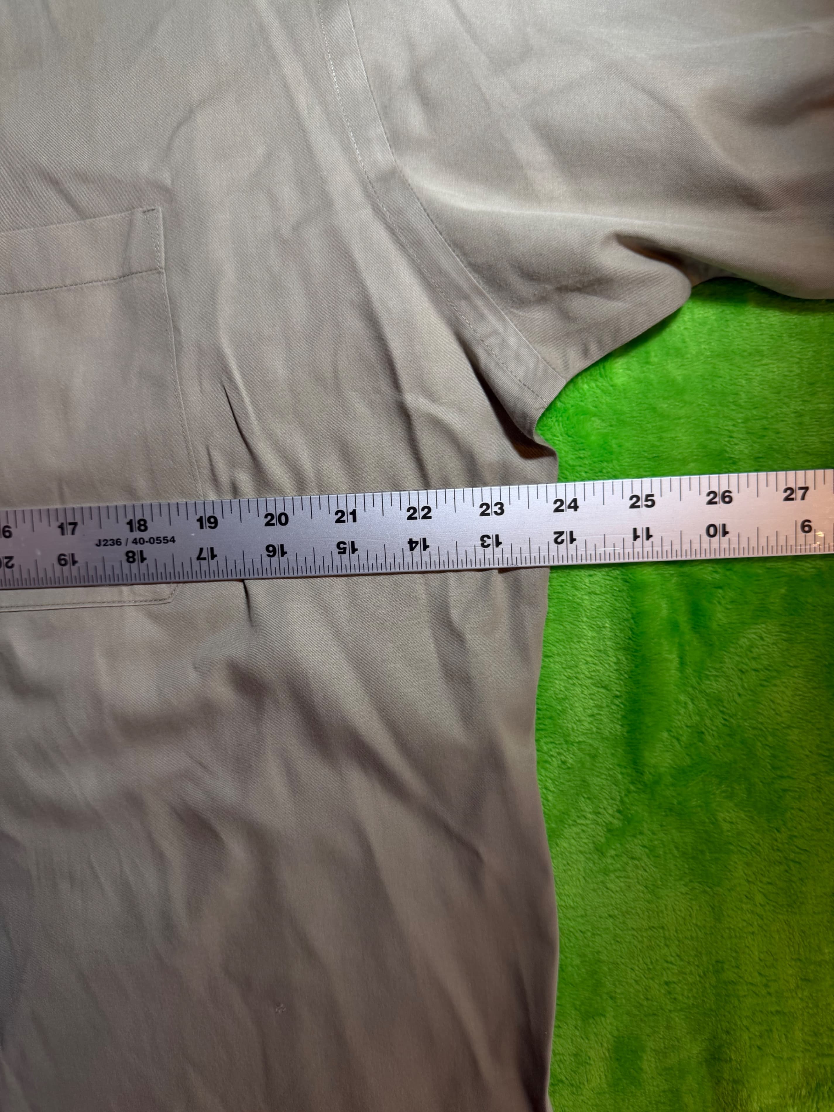 Kenneth Cole New York Men's Dress Shirt 16.5 Beige Long Sleeve - Thumbnail 5