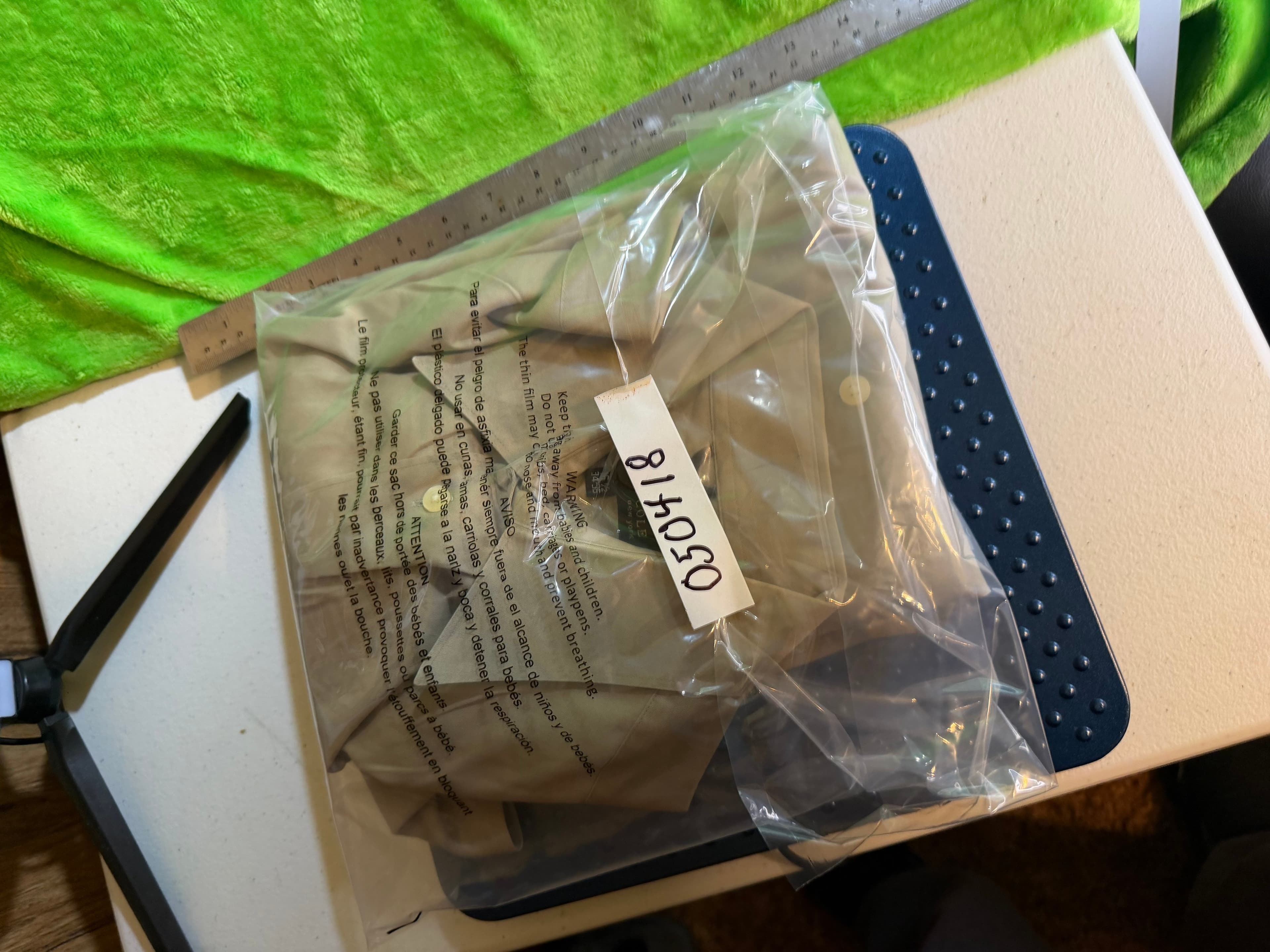 Kenneth Cole New York Men's Dress Shirt 16.5 Beige Long Sleeve - Thumbnail 7