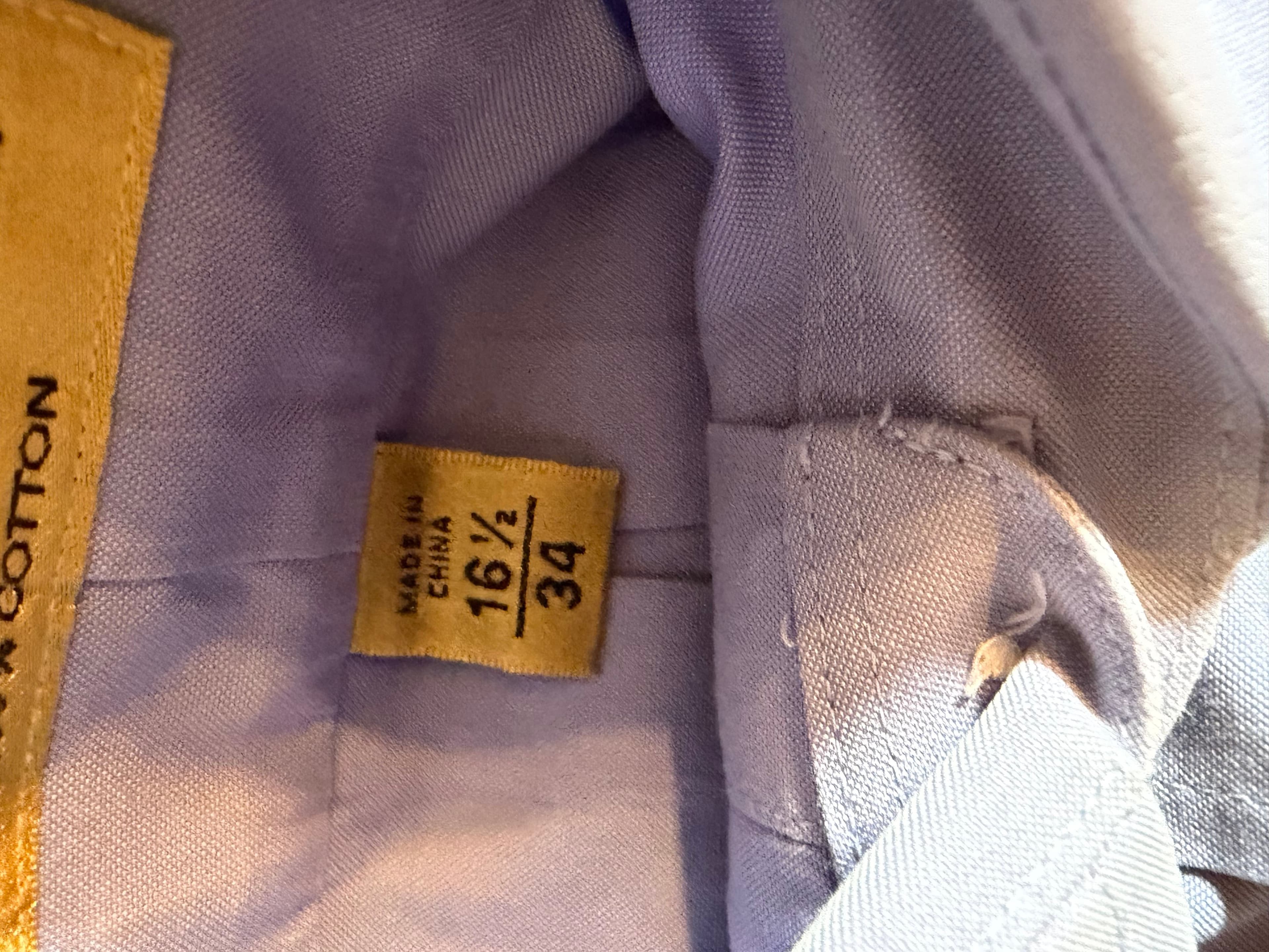 Roundtree & Yorke Gold Label 16.5 34 Dress Shirt 80s Non-Iron Pinpoint - Thumbnail 4