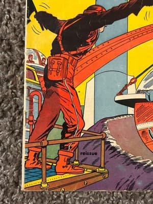 Jet Power Comic No.1 Reissue Sci-Fi Rocket Spaceship Vintage Yellow 10c Used - Thumbnail 3
