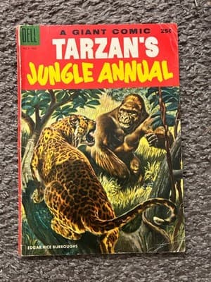 Dell Tarzans Jungle Annual 1955 No 4 Edgar Rice Burroughs Vintage Comic 25c - Image 1