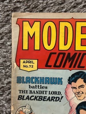 Modern Comics No. 72 April 1948 Blackhawk Battles Blackbeard GoldenAge Comic - Thumbnail 4