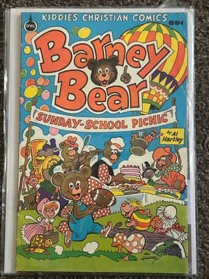 Barney Bear Sunday-School Picnic Kiddies Christian Comics Spire Al Hartley 69¢ - Image 1