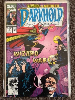 Marvel Darkhold Comic Book #6 1993 Dr Strange vs Modred Pages From Book of Sins - Image 1