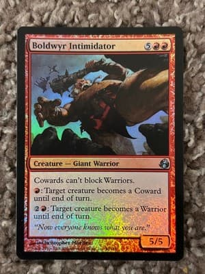 Magic The Gathering Boldwyr Intimidator Foil Holo Card 5/5 Giant Warrior Red - Image 1