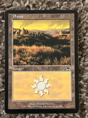 Magic The Gathering Plains Land Card 2002 David Martin 333/350 White Mana Play - Image 1
