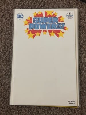 DC Super Powers #1 Blank Cover Baltazar Franco Sketch Variant Comic $2.99 Bagged - Image 1