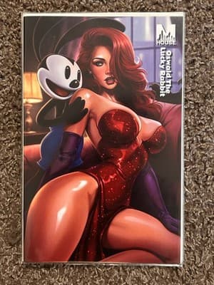 Oswald The Lucky Rabbit Art Print Pinup Comic Cover Red Dress Sexy Variant Print - Image 1