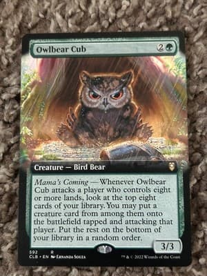 Magic The Gathering Owlbear Cub CLB Commander Creature Rare 3/3 Green Card - Image 1