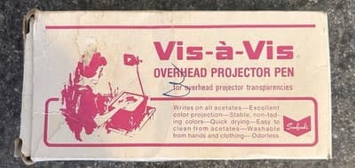 Vintage Vis-a-Vis Overhead Projector Pen 1 Dozen Fine Point Minus 1 Pen NOS 11ct - Image 1