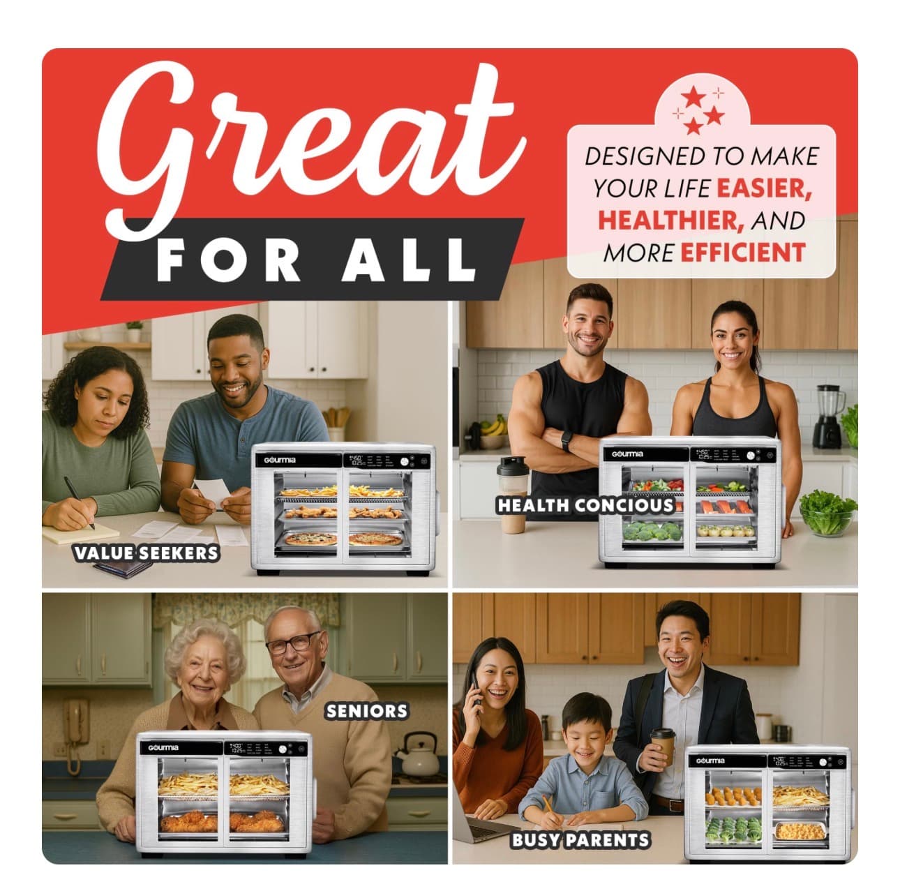 Large Digital Air Fryer Oven with French Doors - Thumbnail 8