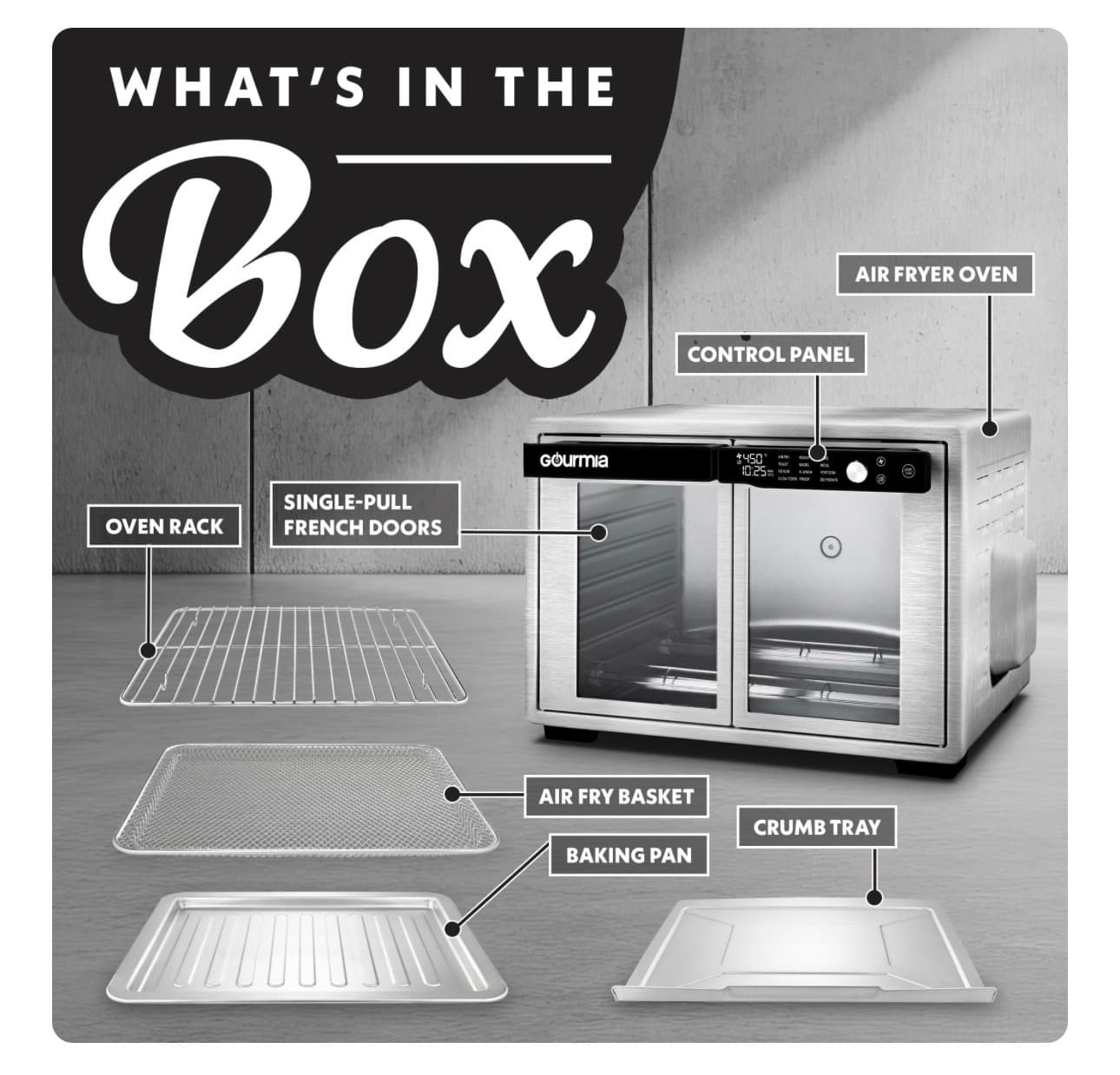 Large Digital Air Fryer Oven with French Doors - Thumbnail 4