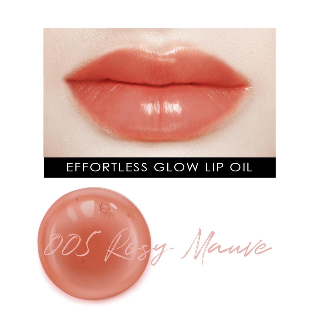Glowiest EFFORTLESS Glow Lip Oil 005 ROSY MAUVE Hydrating  Nourishing  Plumping | Non-Sticky Lip Gloss  Tinted Lip Camellia Oil L Korean Beauty - 0.22 - Thumbnail 2