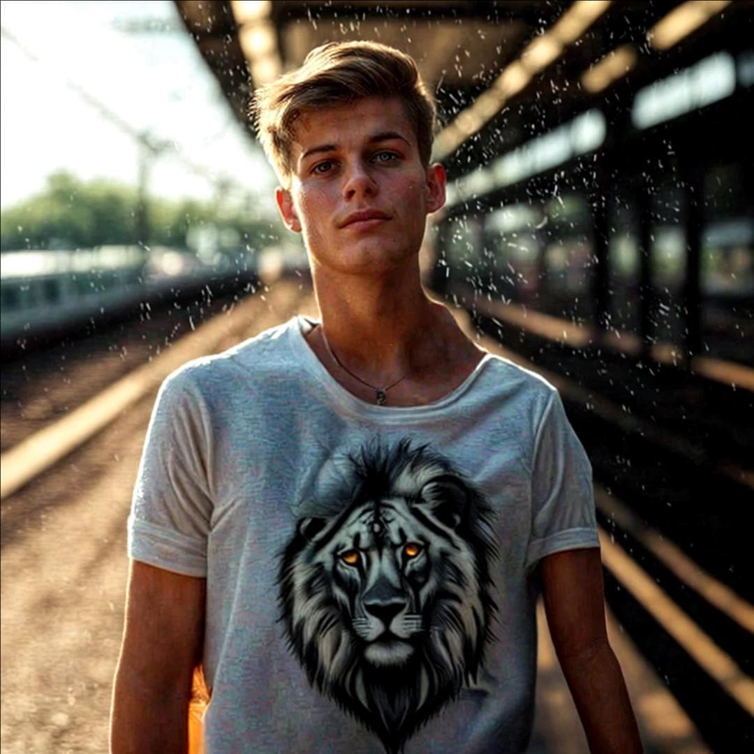 Lion Majestic T-Shirt with Vibrant Gold Eyes – Unisex Graphic Tee - Thumbnail 3