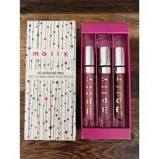 Mally H3 Lip Gloss Trio Gift Set - High-Shine Hydrating Lightweight - Shimmering Nude, Orchid Berry, Pink Daisy - Thumbnail 5